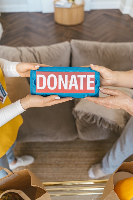 Items separated for donation and removal during a home clear-out
